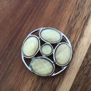 Silver, beige medium large bead for jewelry making